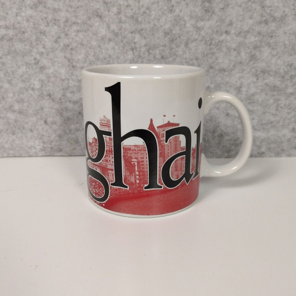 Starbucks City Mug Collectors Series Shanghai China White Red Black Coffee Tea